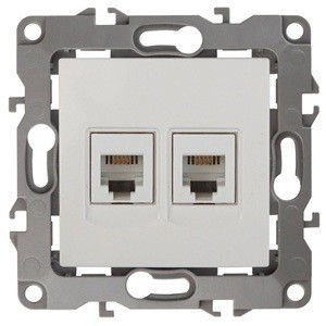 ЭРА 12 мех. роз. телеф. СУ 2 мест. RJ11 Бел.автоклеммы 12-3106-01 0967