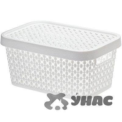 Коробка ПИРУЛА 1,5л. с крышкой белый М2347 (16)