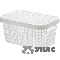 Коробка ПИРУЛА 1,5л. с крышкой белый М2347 (16)