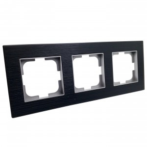 Ovivo Рамка СУ 3 мест. PRIME ELEMENTS ALUMINIUM черный/серебро, 403-500020-227