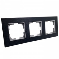 Ovivo Рамка СУ 3 мест. PRIME ELEMENTS ALUMINIUM черный/серебро, 403-500020-227