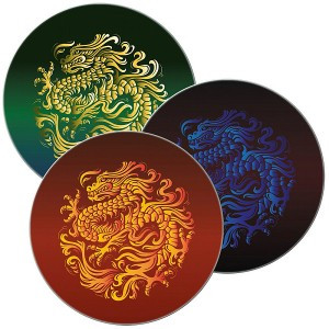Доска разделочная "Лунный Дракон", d=20см, стекло VL88-461 Мультидом