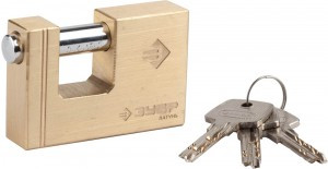 Замок ЗУБР "ЭКСПЕРТ" навесной, латунный корпус, П-образная форма, 75мм