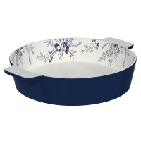 Форма для запекания и сервировки круглая 25,5х21,5х5см тм MILLIMI цветы, керамика