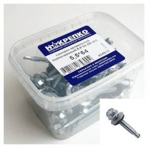 Саморез кровельный оцинкованный 5,6*64 (50 шт EC) (цена за уп) НАКРЕПКО 404512