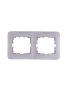 Lezard KARINA LIFE рамка 2 мест. (горизонт.) б/вст матов. серебро (ABS) 708-4300-147