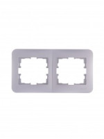 Lezard KARINA LIFE рамка 2 мест. (горизонт.) б/вст матов. серебро (ABS) 708-4300-147