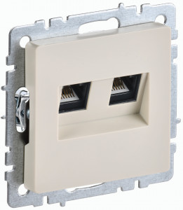 IEK BRITE мех. роз. СУ комп. 2-ая RJ45 кат.5E РК10-2-БрКр беж. BR-K20-1-K10