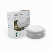 Gauss св-к св/д ЖКХ Elementary круг 12W(940lm) 4000K 4K IP65 140x48 микроволн сенс 126411212-S