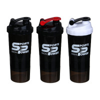 SILAPRO Спортивный шейкер 3 в 1  (пружина-венчик, два контейнера), 500мл, 25x9см, полипропилен