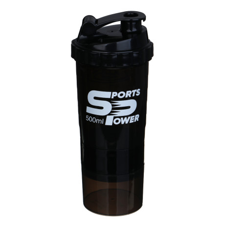 SILAPRO Спортивный шейкер 3 в 1 (пружина-венчик, два контейнера), 500мл, 25x9см, полипропилен