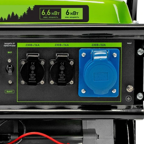 Генератор бензиновый БС-8000Э, 6,6 кВт, 230В, четырехтактный, 25 л, электростартер Сибртех