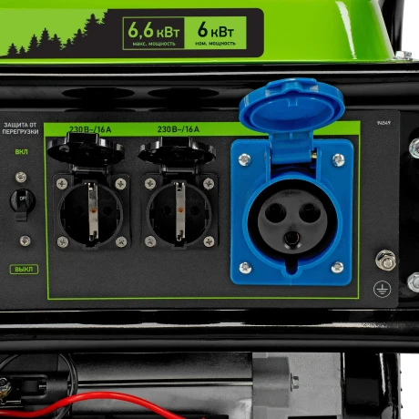 Генератор бензиновый БС-8000Э, 6,6 кВт, 230В, четырехтактный, 25 л, электростартер Сибртех