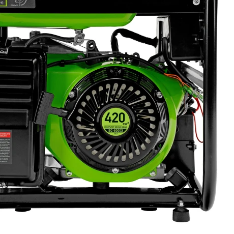 Генератор бензиновый БС-8000Э, 6,6 кВт, 230В, четырехтактный, 25 л, электростартер Сибртех