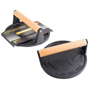 Пресс д/гриля чугунный PRESSA, d=18см, дерев.ручка 985061 Mallony