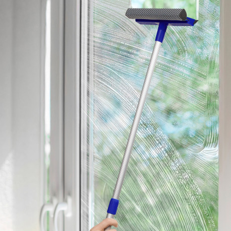 VETTA Окномойка с телескопической ручкой 110см, синяя, арт.KFC004