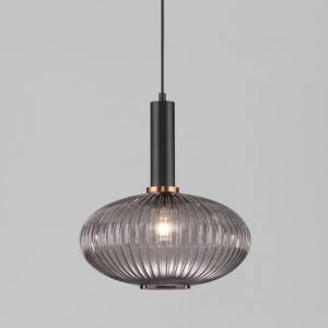 EUROSVET св-к подвесной 1x40W E27 300x300x1100 черный/дымчатый Bravo 50183/1