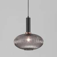 EUROSVET св-к подвесной 1x40W E27 300x300x1100 черный/дымчатый Bravo 50183/1