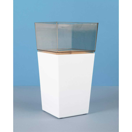 Кашпо Астра 1,8л прозр-белый ПластАвеню х6