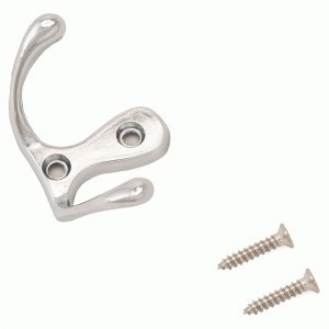 Крючок-вешалка мебельн 2-рожк СТАНДАРТ 002CP хром В28*Ш47*Г25 ЕВРОПАКЕТ(720,60,10)