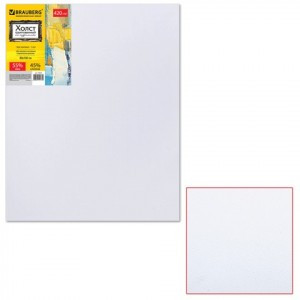 Холст грунт. на подрамнике BRAUBERG 80х100 см, 45% хлопок, 55% лен, среднее зерно, 190638