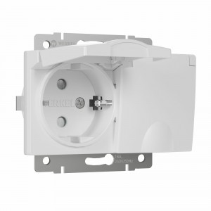 Werkel мех. роз. СУ 2 мест. 16A земля шторки крышка IP44 (белый) W1172201