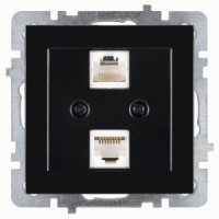 Nilson TOURAN-ALEGRA-THOR мех. роз. комп. 2 мест. СУ (RJ45 CAT6) черный глянец 24220447