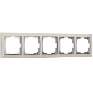 Werkel рамка СУ 5 мест. Snabb W0051903 (слоновая кость/хром) a051642