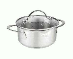 Кастрюля нерж сталь с крышкой Авелина 1,4л, стенки 0,5мм, индукция TR-17251 Taller