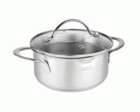 Кастрюля нерж сталь с крышкой Авелина 1,4л, стенки 0,5мм, индукция TR-17251 Taller