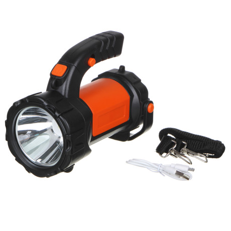 Фонарь прожектор тм ЕРМАК, 1LED+1COB, аккумулятор 2400мАч, USB, 91х137х175 мм, пластик, красный свет