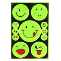 SILAPRO Наклейка светоотражающая &quot;С улыбкой&quot; d8;6;2см, ПВХ, 11шт