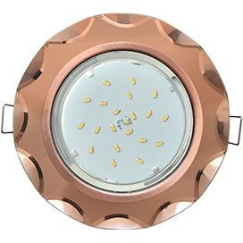 Ecola GX53 H4 5313 св-к Стекло Круг с вогнутыми гранями черная медь-янтарь 38x126 FA53RCECH (10!)