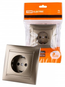 TDM Лама роз. СУ 1 мест. 16А (земля, шторки) бронза SQ1815-0711