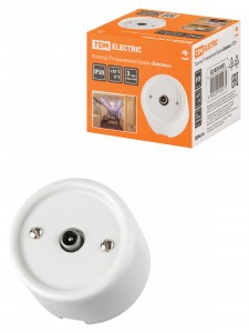 TDM Болонь Розетка TV оконечная белая Ретро SQ1820-0053