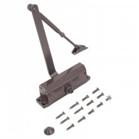 NOTEDO Доводчик дверной DC-080-НО с фиксатором BROWN 60-100 кг коричневый (10)