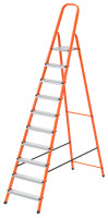 Стремянка, 10 ступеней, стальной профиль, ступени сталь, оранжевая, Сибртех