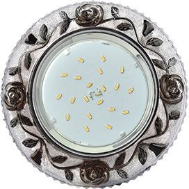 Ecola GX53 H4 LD7071 св-к Круг "Розы" подсветка 4K Черный/Хром 35x125 FK53CREFB (10!)