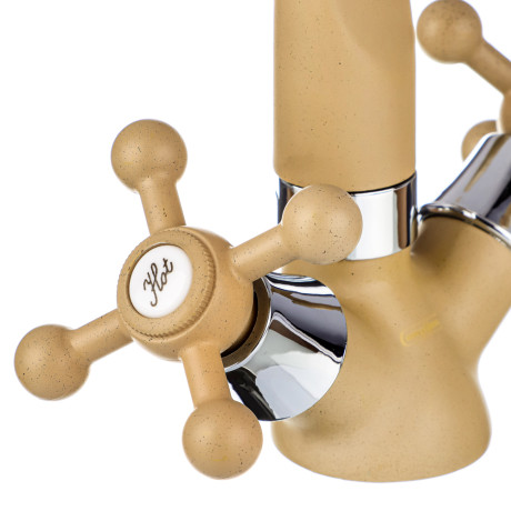 СоюзКран Смеситель для кухни, поворотный излив 25см, керам. кран-буксы 1/2", беж, цинк, SK01-G208