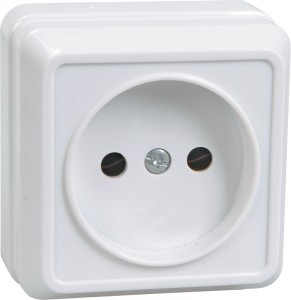 IEK ОКТАВА роз. ОУ 1 мест.  10А белый (корпус ABS) РС20-2-ОБ