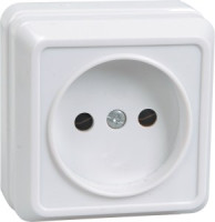 IEK ОКТАВА роз. ОУ 1 мест.  10А белый (корпус ABS) РС20-2-ОБ