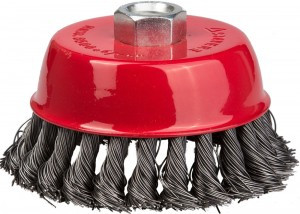 Щетка STAYER "MASTER" чашечная для УШМ, плетёные пучки проволоки 0,5мм, 100мм/М14