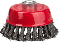 Щетка STAYER "MASTER" чашечная для УШМ, плетёные пучки проволоки 0,5мм, 100мм/М14