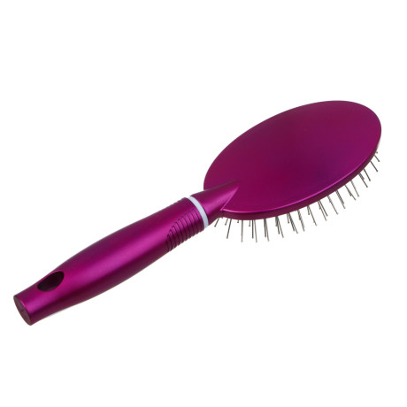 Расческа массажная тм ЮНИLOOK, с металл.зубчиками, пластик, 24,2х7см, 4 цвета