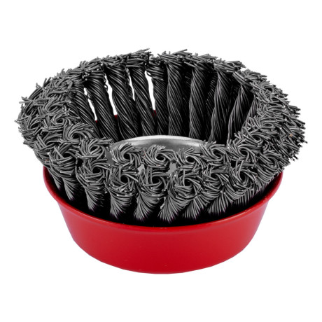 Щетка для УШМ, 125 мм, М14, "чашка", двухрядная, крученая проволока 0.8 мм Matrix