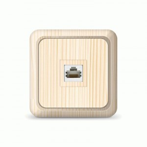 UNIVersal Олимп роз. комп. ОУ 1 мест. СОСНА (светлое дерево) (керам. осн., RJ45) 1078