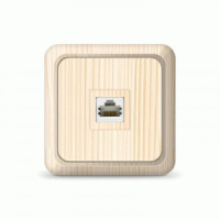 UNIVersal Олимп роз. комп. ОУ 1 мест. СОСНА (светлое дерево) (керам. осн., RJ45) 1078