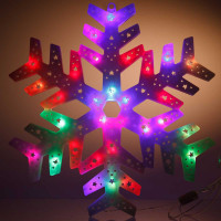 Гирлянда-панно СНЕЖИНКА ЦВЕТНАЯ/D-40см, пластик/