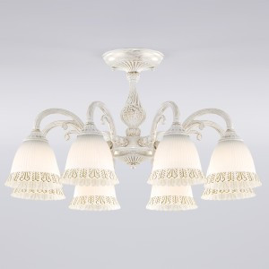 EUROSVET Люстра 8x60W 630х330 металл золото/белый с золотом/белый/белый Campina 60107/8