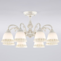 EUROSVET Люстра 8x60W 630х330 металл золото/белый с золотом/белый/белый Campina 60107/8